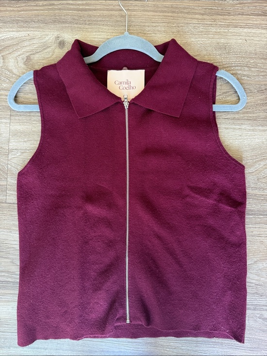 Camila Coelho Tops - Camila Coelho Sleeveless Zip-Front Polo Top Size: S